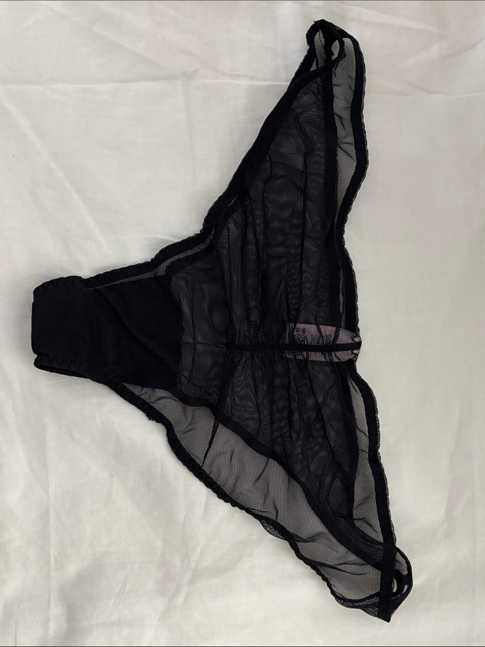 NWOT Victoria's Secret Black Mesh Panty - Picture 3 of 3